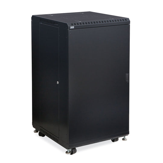 Kendall Howard LINIER Server Cabinet - Solid/Convex Doors - 24" Depth - (22U-42U)