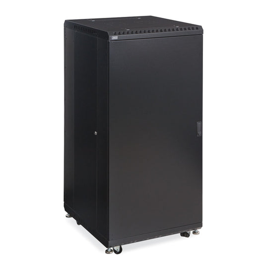 Kendall Howard LINIER Server Cabinet - Solid/Convex Doors - 24" Depth - (22U-42U)