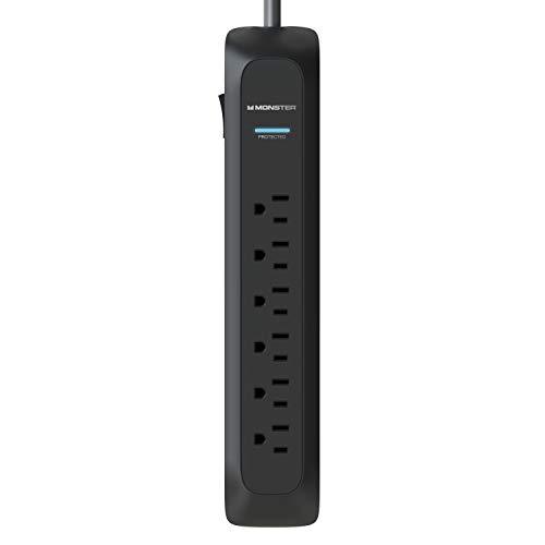 Monster Power Strip Surge Protector, 6 AC, 2 USB-A, 6 ft