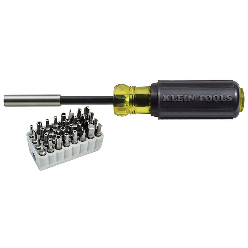 Klein Tools 32510 Non-Racheting Magnetic Screwdriver w/ 32-Piece Tamperproof Bit Set