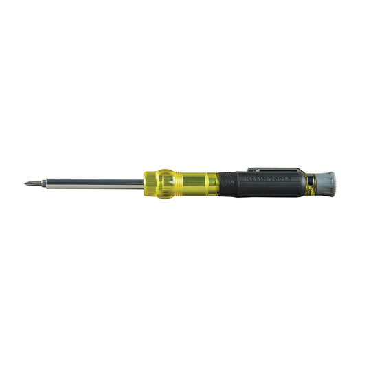 Klein Tools HVAC Pocket Screwdriver, 3-in-1, Phillips, Slotted, Schrader Bits, 32613