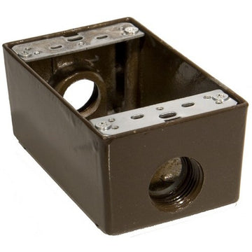 Morris Weatherproof Boxes - One Gang 18.3 Cubic Inch Capacity - 3 Outlet Holes 3/4