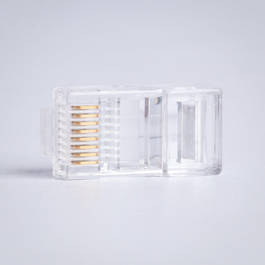 Cat5E RJ45 Connector for Solid/Stranded Cable - 3 Prong 50 Micron 100pk