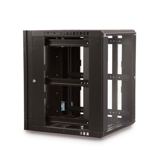 Kendall Howard LINIER Swing-Out Wall Mount Cabinet, Glass Door - 15U