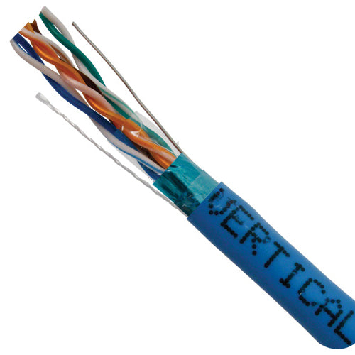 Vertical Cable Cat5E Plenum Cable Solid Shielded 1000ft 24AWG F/UTP Bare Copper 350MHz