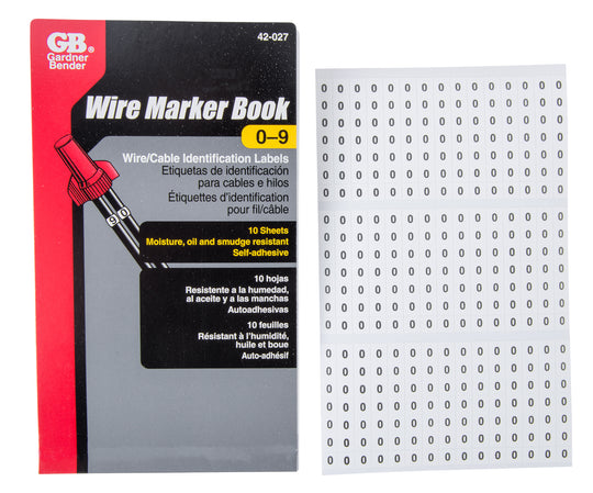 Gardner Bender Pocket Pack Wire Markers (numbers 0-9), 42-027