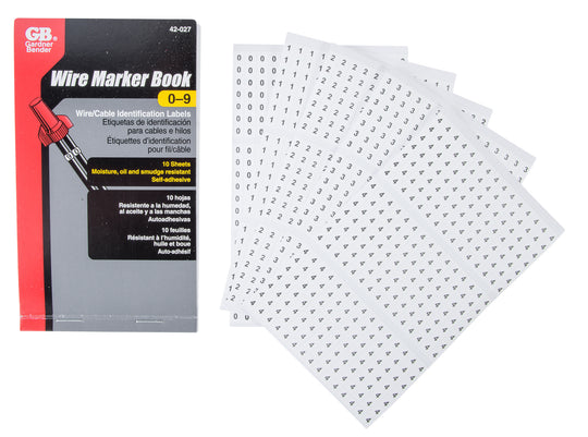 Gardner Bender Pocket Pack Wire Markers (numbers 0-9), 42-027
