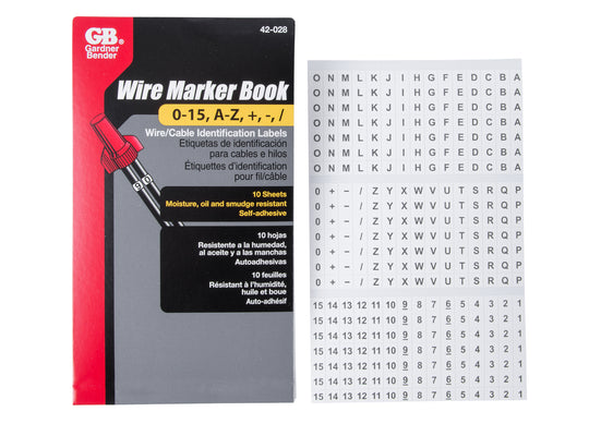 Gardner Bender Pocket Pack Wire Markers (A-Z, 0-15, symbols), 42-028