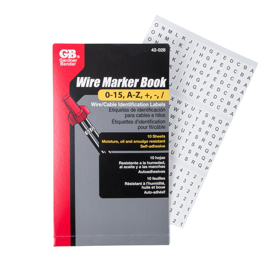 Gardner Bender Pocket Pack Wire Markers (A-Z, 0-15, symbols), 42-028
