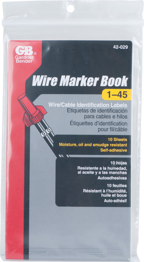 Gardner Bender Pocket Pack Wire Markers (numbers 1-45), 42-029
