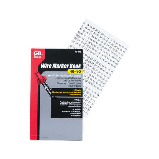 Gardner Bender Pocket Pack Wire Markers (numbers 46-90), 42-030