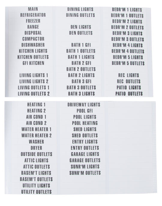 Gardner Bender Circuit Breaker Box Marker Book, 42-ALPHA