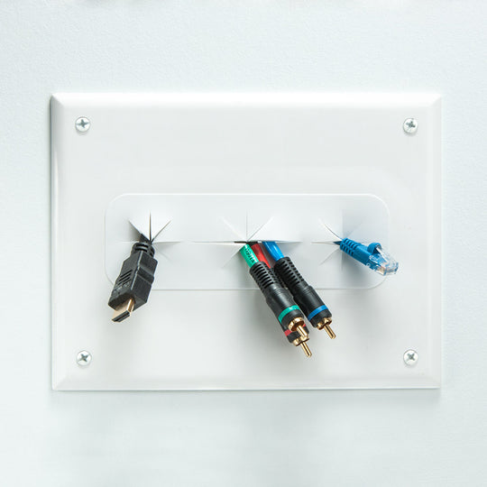DataComm Bulk Cable Wall Plate with Flex Opening