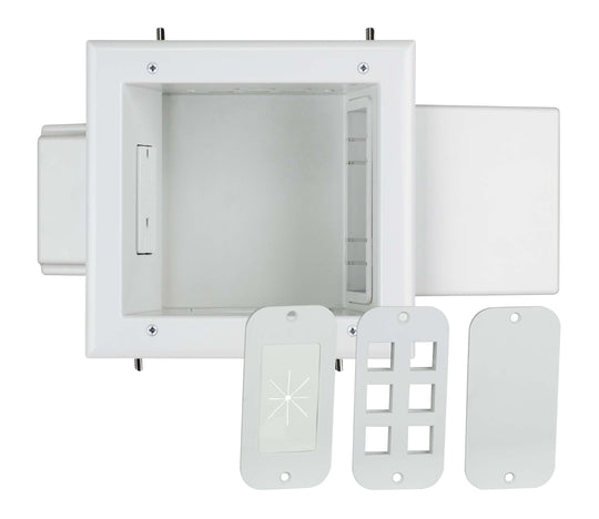 DataComm Expandable Media Box w/ Duplex Receptacle, 45-0051-WH