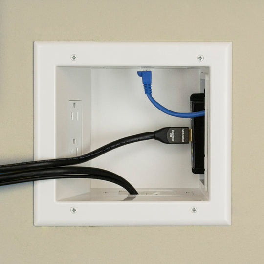 DataComm Expandable Media Box w/ Duplex Receptacle, 45-0051-WH