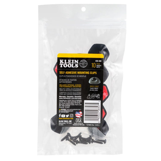 Klein Tools Self-Adhesive Cable Mounting Clips (10-Pack)