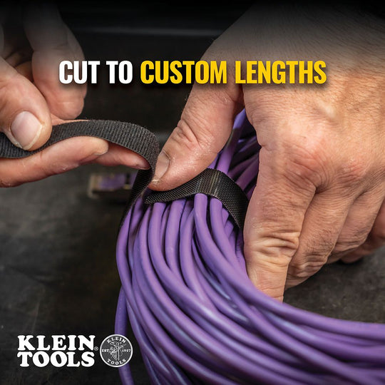 Klein Tools Hook and Loop Tape, 3/4-Inch, 25-Foot, Custom Length Cable Ties