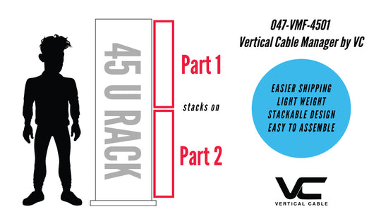 Vertical Cable 047-VMF-4501 45U Vertical Cable Manager – Single Sided