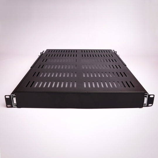 Quest 26 Inch (37 Inch Ext) 1 Unit (1U) Vented High-Load Capacity Sliding Rack Shelf