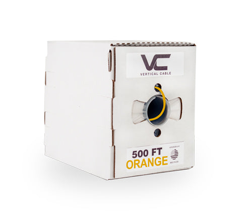 Vertical Cable 500FT – CAT5E, Plenum, MADE IN USA, 24AWG, UTP, 4 Pair, Solid Bare Copper, 350MHz, Pull Box
