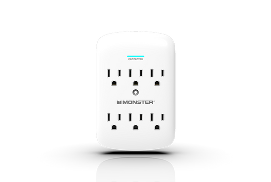 Monster Power Wall Tap Surge Protector, 6 AC
