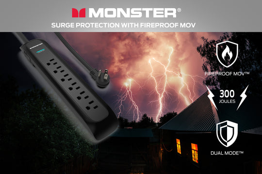 Monster Power Strip Surge Protector, 6 AC