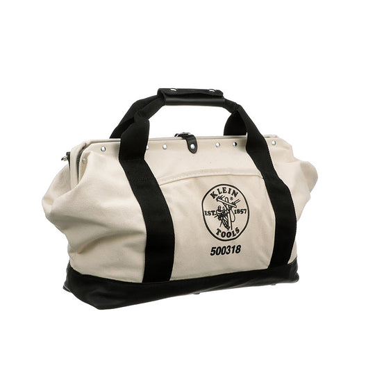 Klein Tools 5003-18 18 Inch Canvas Tool Bag with Leather Bottom