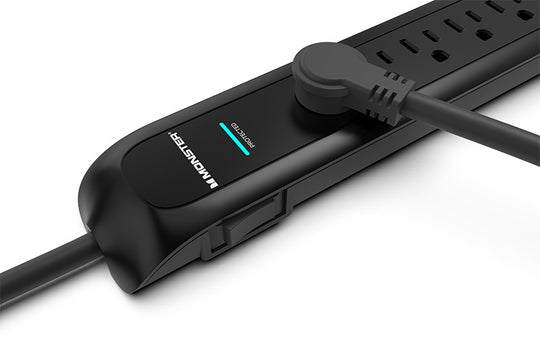 Monster Power Strip Surge Protector, 6 AC, 2 USB-A, 6 ft