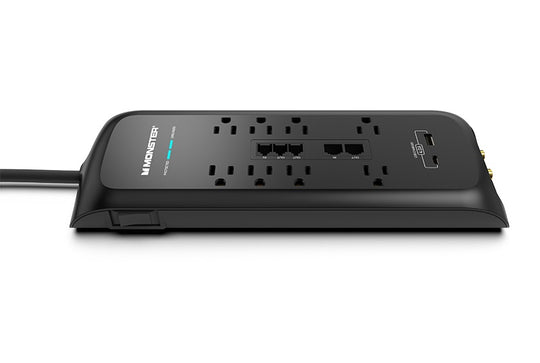 Monster Power Strip Surge Protector, 8 AC, 1 USB-C, 1 USB-A, 6 ft