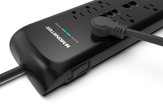 Monster Power Strip Surge Protector, 8 AC, 1 USB-C, 1 USB-A, 6 ft