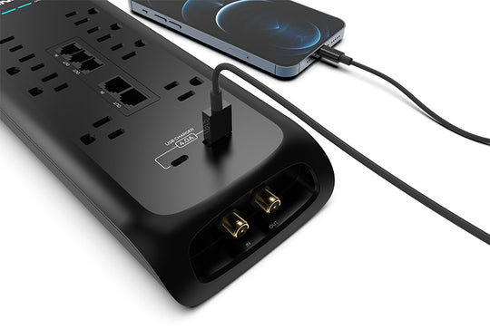 Monster Power Strip Surge Protector, 8 AC, 1 USB-C, 1 USB-A, 6 ft