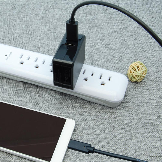 DC5V 4.8A Dual USB Charger AC100/240V Input, Black