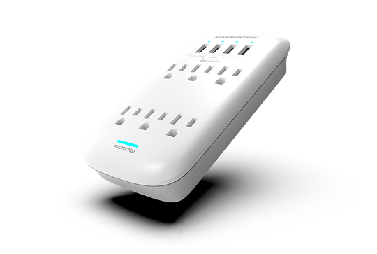 Monster Power Wall Tap Surge Protector, 3 AC, 4 USB-A
