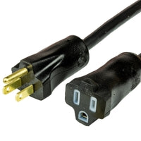 World Cord 5-15 13A 125V 16/3 SJT Power Extension Cord - Black
