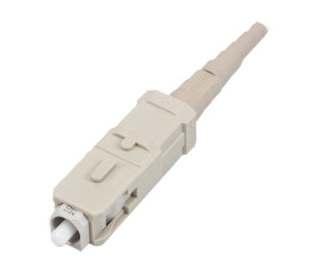 Unicam Standard-performance Connector, SC, 62.5 µm Multimode (OM1), Ceramic Ferrule, Logo, Single Pack, Beige Housing, Beige Boot