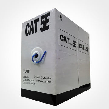 Vertical Cable 1000ft Solid Cat5E Cable - 24AWG 100MHz CCA Bulk Ethernet