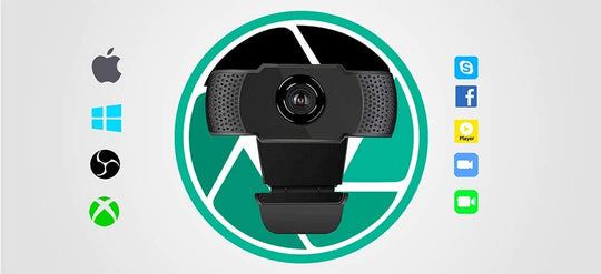 DigiCamz 1080P Webcam - 30 FPS - Auto Light Correction - Plug and Play - Dual Mic/USB 2.0/Wide Compatibility