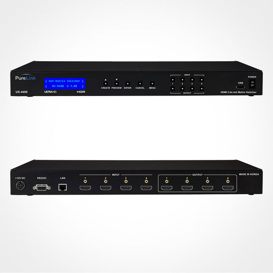PureLink 4x4 4K HDMI Matrix Switcher with HDCP 2.2
