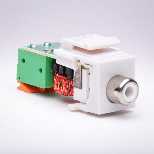 Composite RCA (White) Balun over CAT5 Keystone Jack