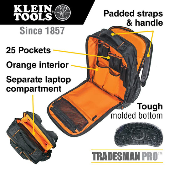 Klein Tools 55456BPL Tradesman Pro Organizer Tech Backpack