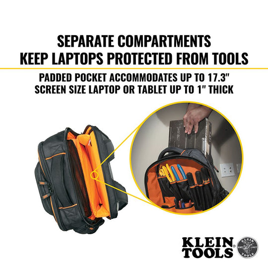 Klein Tools 55456BPL Tradesman Pro Organizer Tech Backpack