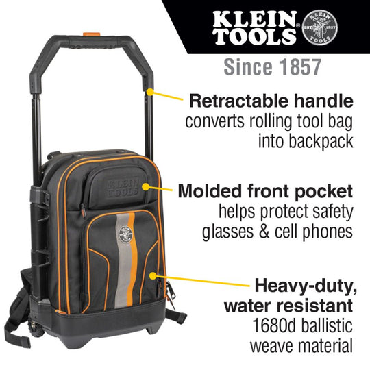 Klein Tools Rolling Tool Backpack, 55604