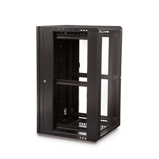 Kendall Howard LINIER Swing-Out Wall Mount Cabinet, Glass Door - 22U