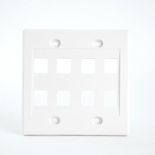 Dual Gang Keystone Jack Wall Plate - 8 or 12 Ports