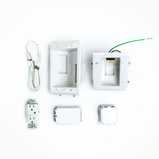 DataComm Recessed Pro-Power Kit w/ Duplex Surge Suppressor and Straight Blade Inlet
