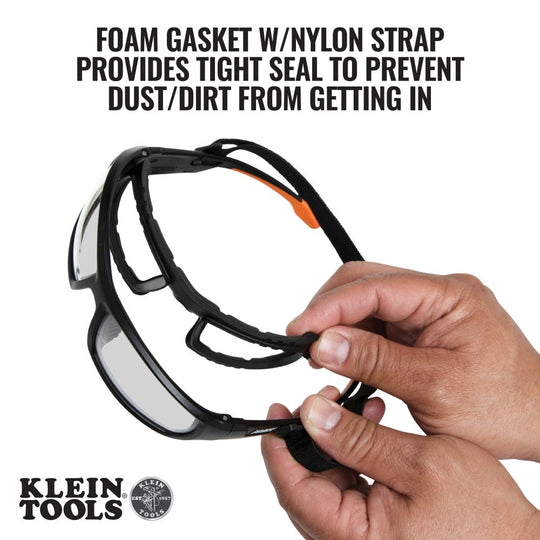 Klein Tools Professional Full-Frame Gasket Safety Glasses, Indoor/Outdoor Lens, 60538