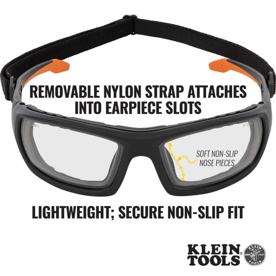 Klein Tools Professional Full-Frame Gasket Safety Glasses, Indoor/Outdoor Lens, 60538