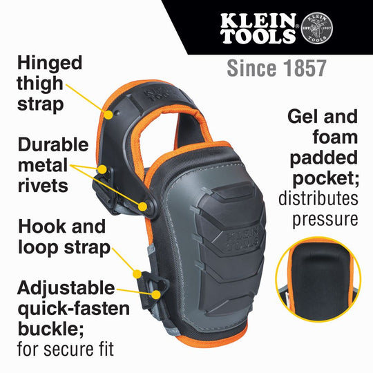 Klein Tools Heavy Duty Hinged Knee Pads, 60491