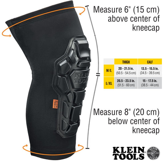 Klein Tools Heavy Duty Knee Pad Sleeves, L/XL