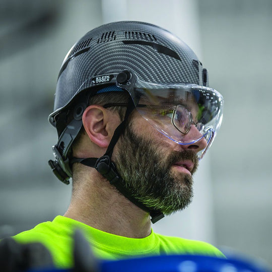 Klein Tools Safety Helmet, Premium KARBN™ Pattern, Vented, Class C, Headlamp, 60517